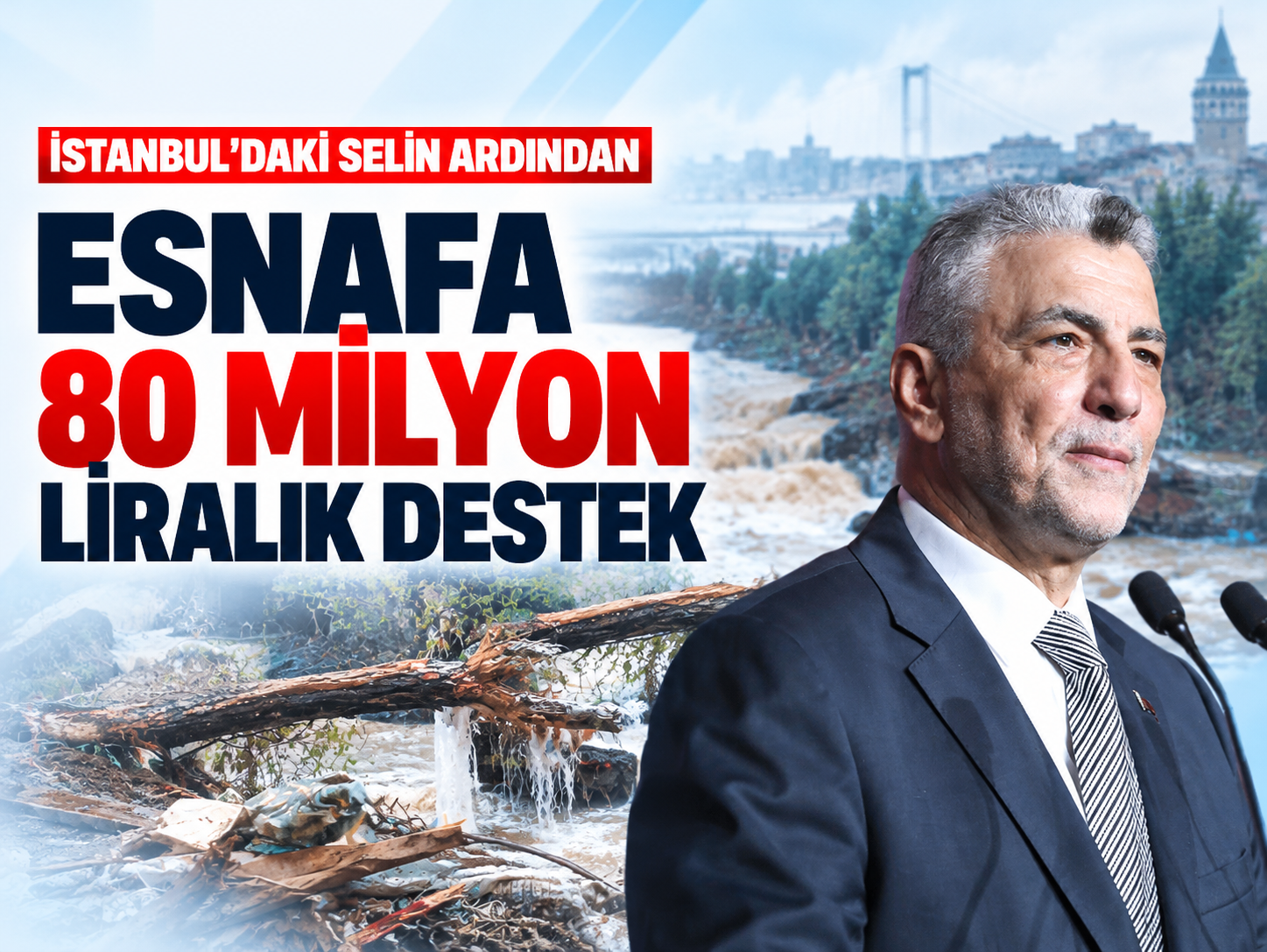 İstanbul'da selden zarar gören esnafa 80 milyon lira destek! Tarih belli oldu