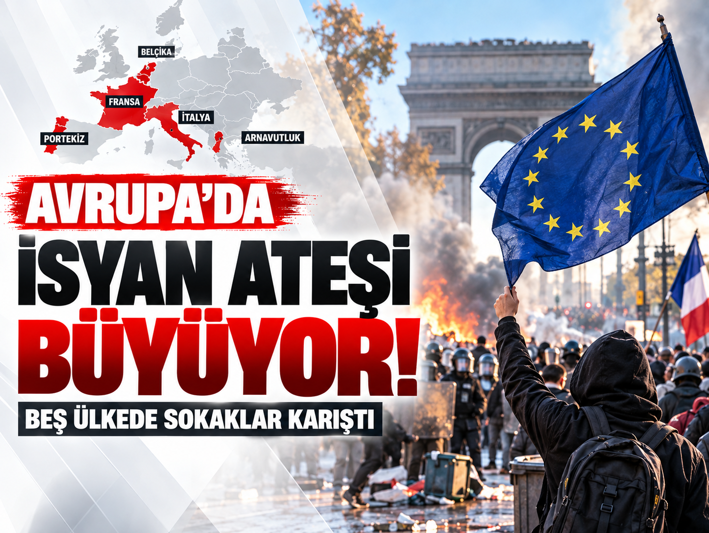 Avrupa'da protesto dalgası! Beş ülkede sokaklar karıştı