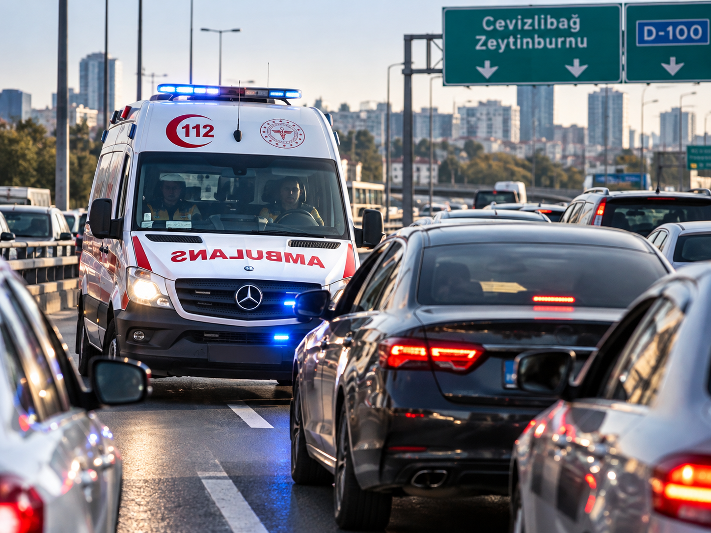 Ambulansa yol vermedi: Aracı trafikten men edildi