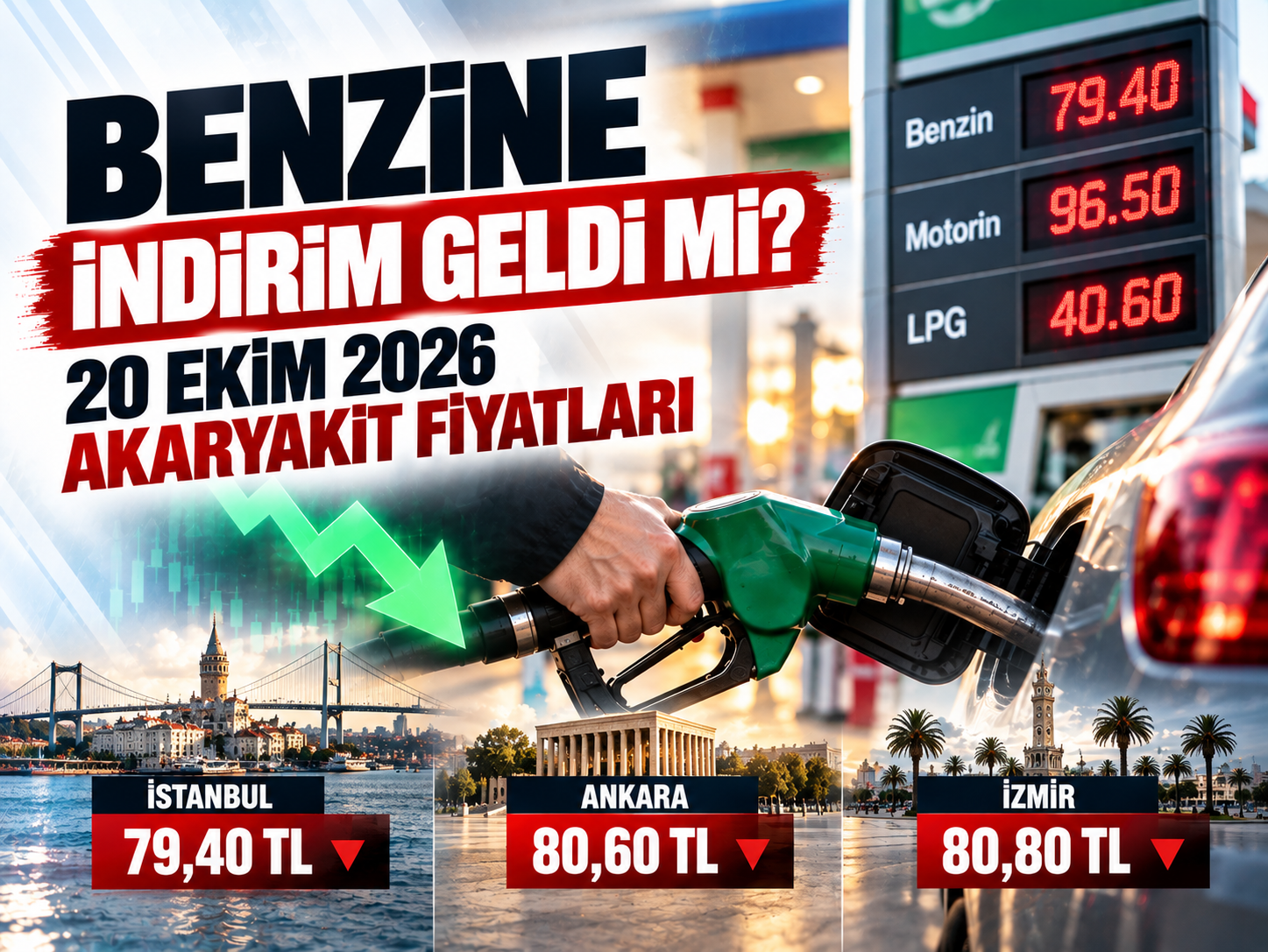 Benzine indirim geldi mi? 20 Ekim 2026 akaryakıt fiyatları