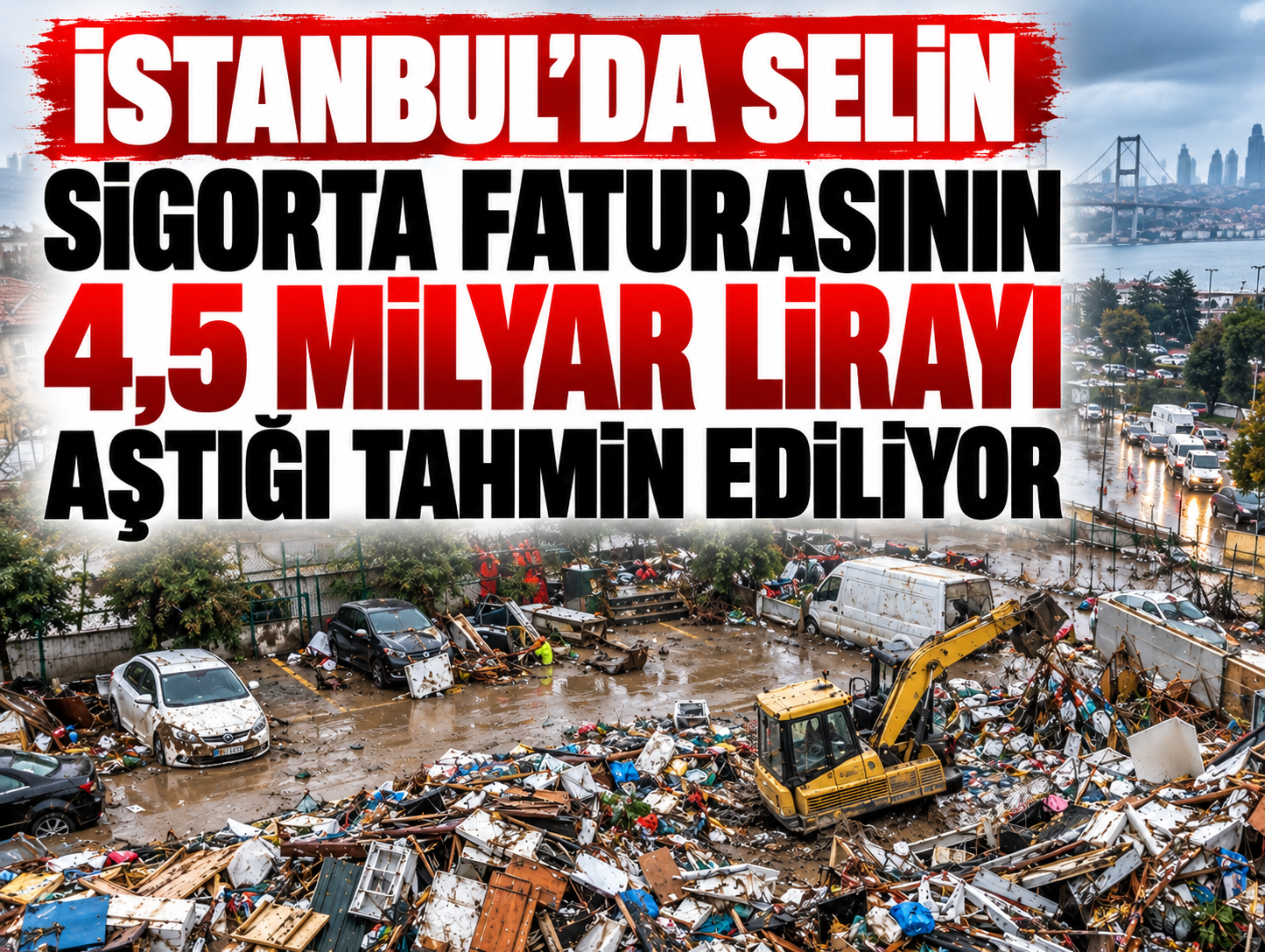İstanbul'da selin sigorta faturasının 4,5 milyar lirayı aştığı tahmin ediliyor