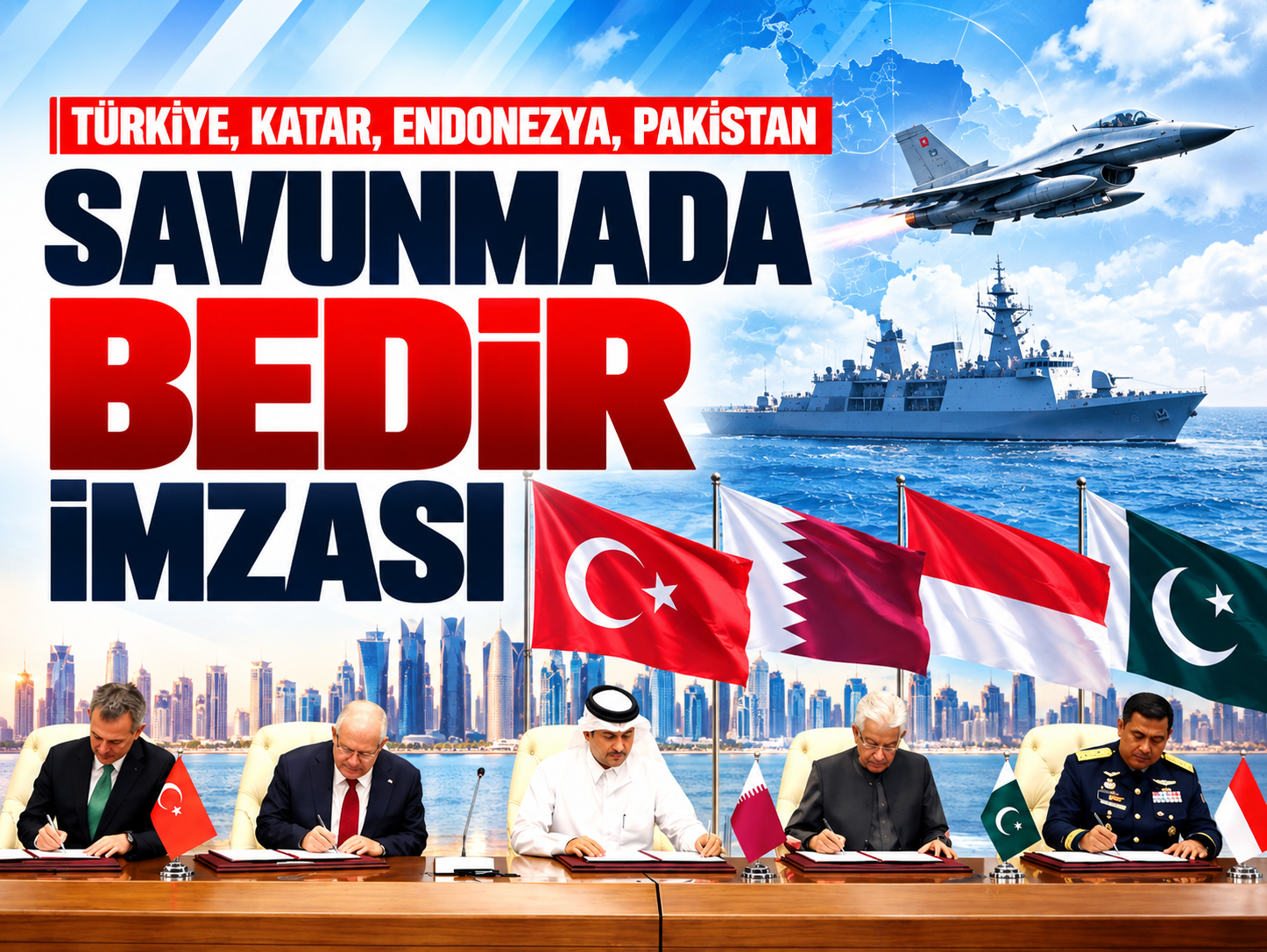 Dört ülke Bedir Mutabakatı'nı imzaladı: Masada Türkiye de var!