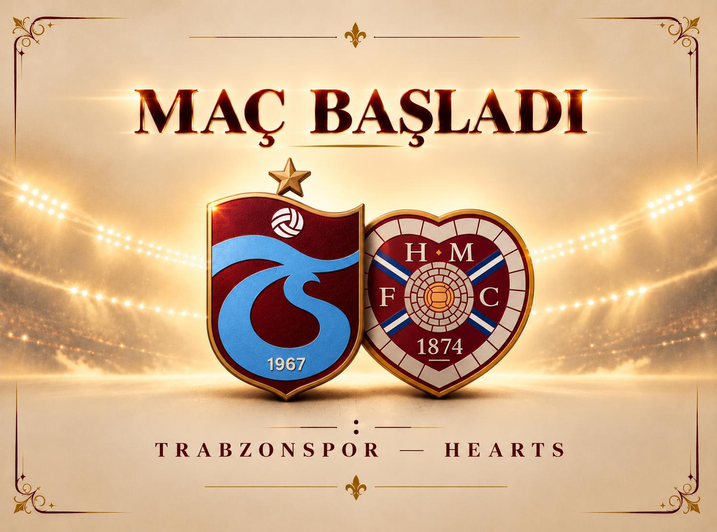 Bordo-mavililer Hearts karşısında sahada