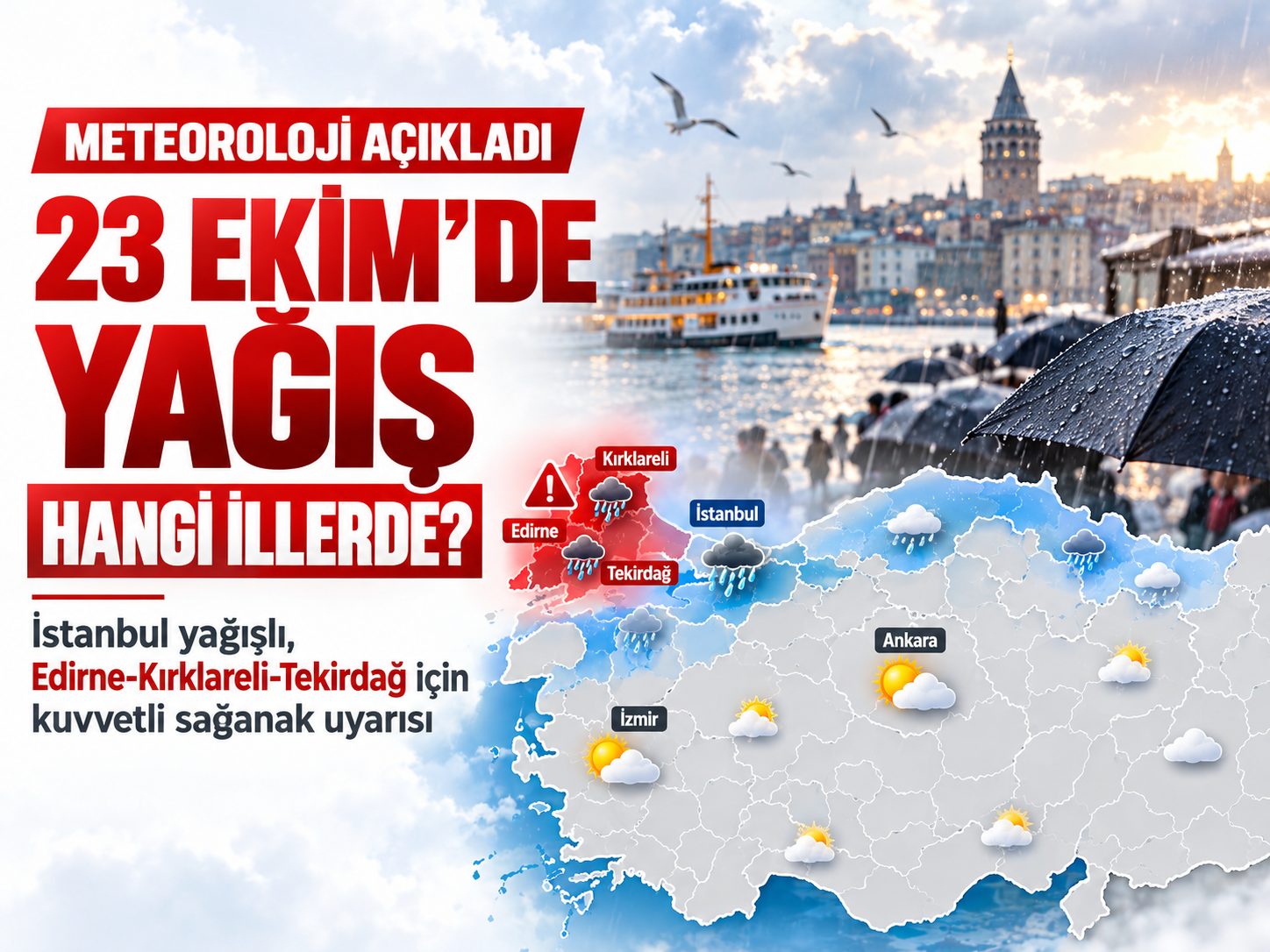 Meteoroloji açıkladı: 23 Ekim'de hangi illerde yağış var?