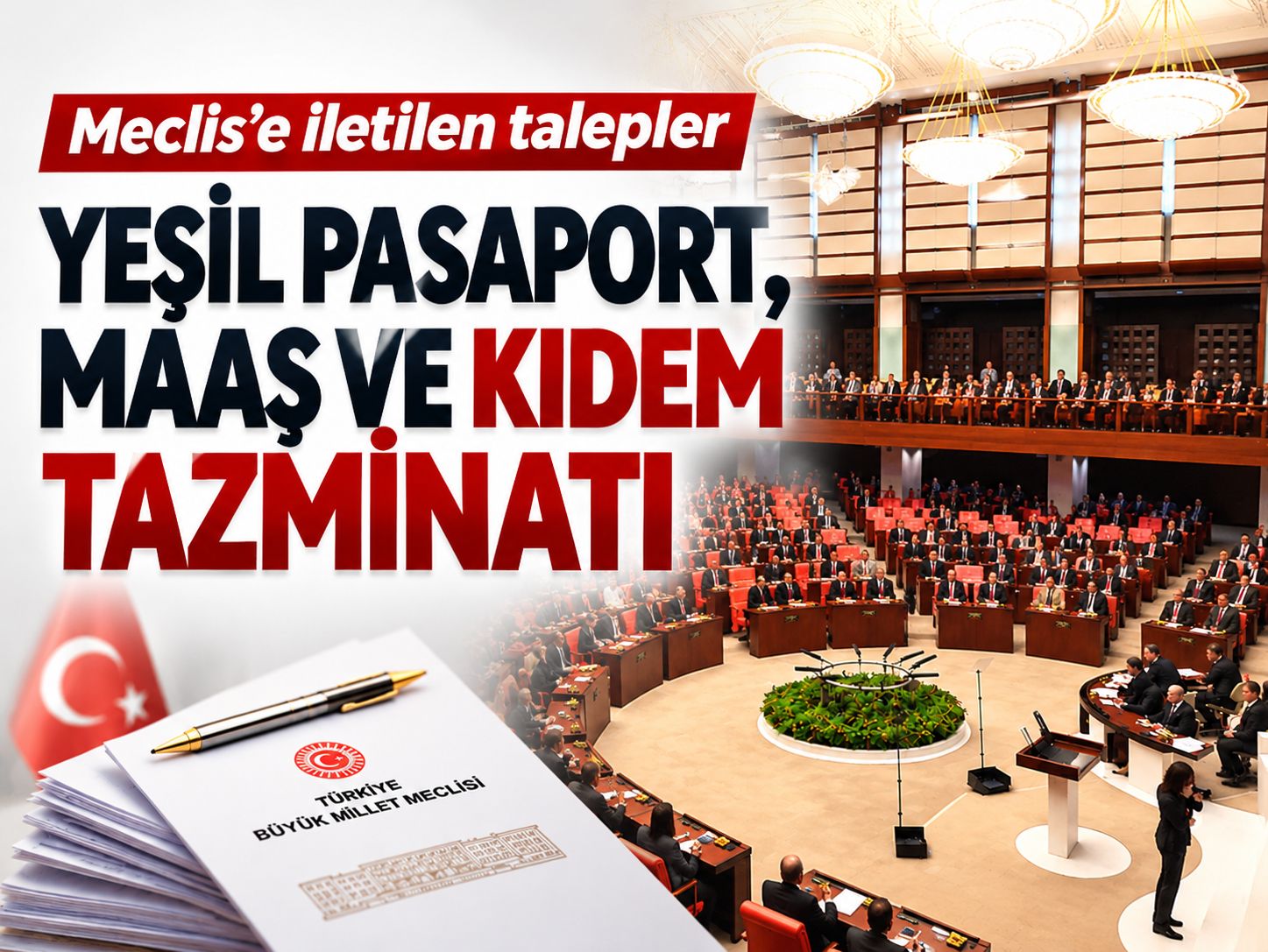 Meclis'e dikkat çeken talepler: Yeşil pasaport, maaş ve kıdem tazminatı