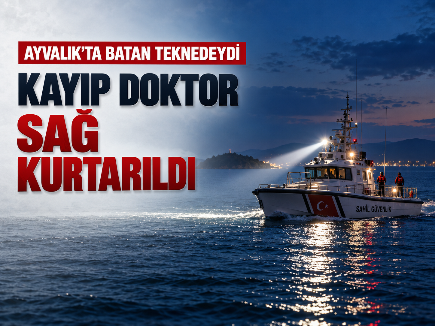 Ayvalık'ta batan teknedeki kayıp doktor sağ kurtarıldı
