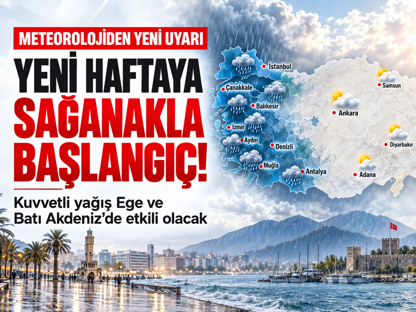 Yeni haftaya sağanakla başlangıç! İşte yağış beklenen iller