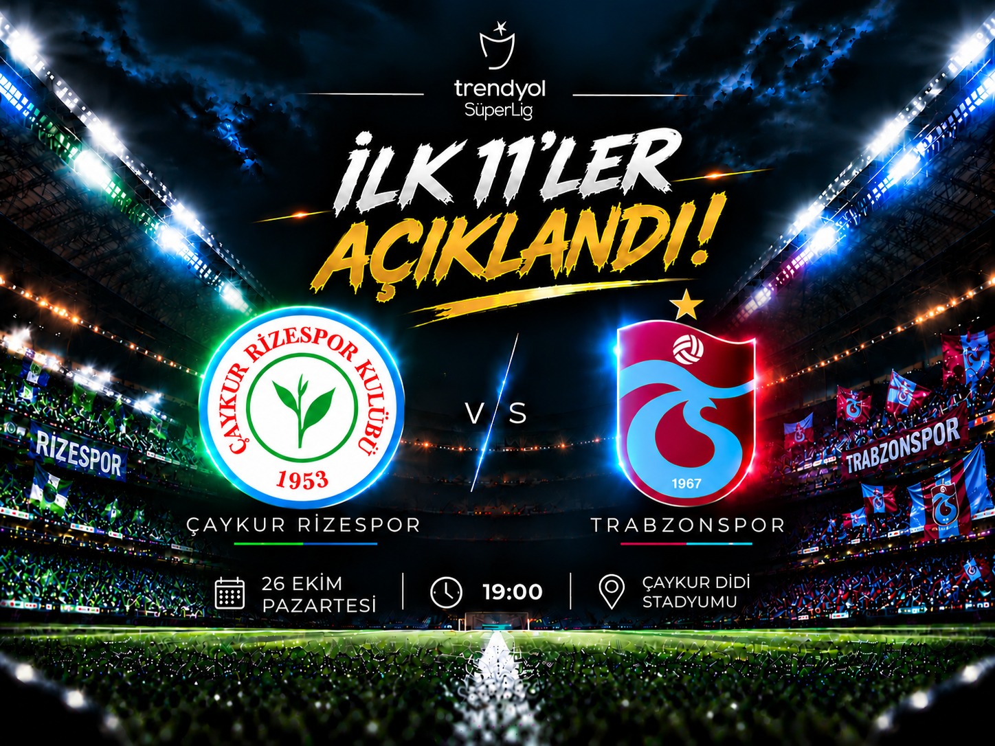 Karadeniz derbisinde ilk 11'ler belli oldu!