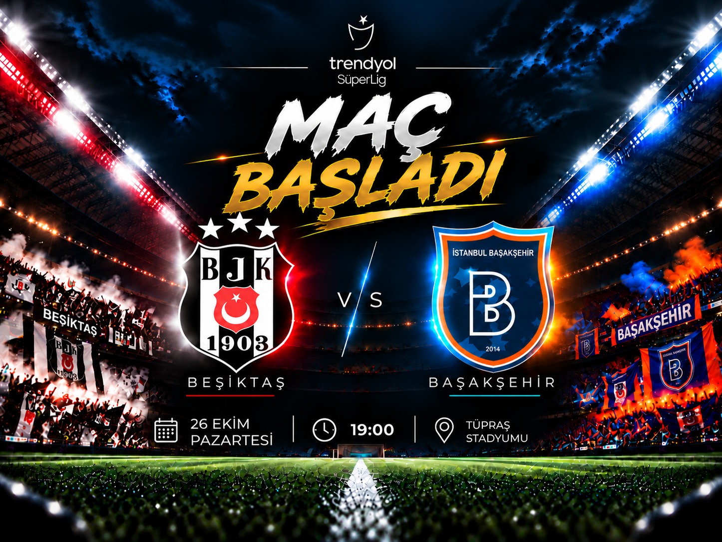 Beşiktaş-Başakşehir mücadelesi başladı!