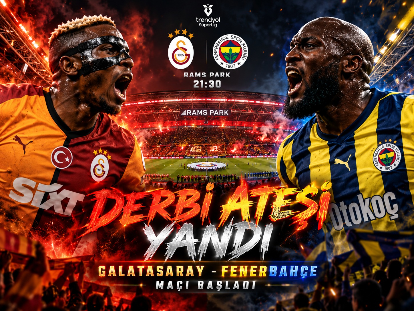 Nefesler tutuldu! Galatasaray-Fenerbahçe derbisi başladı