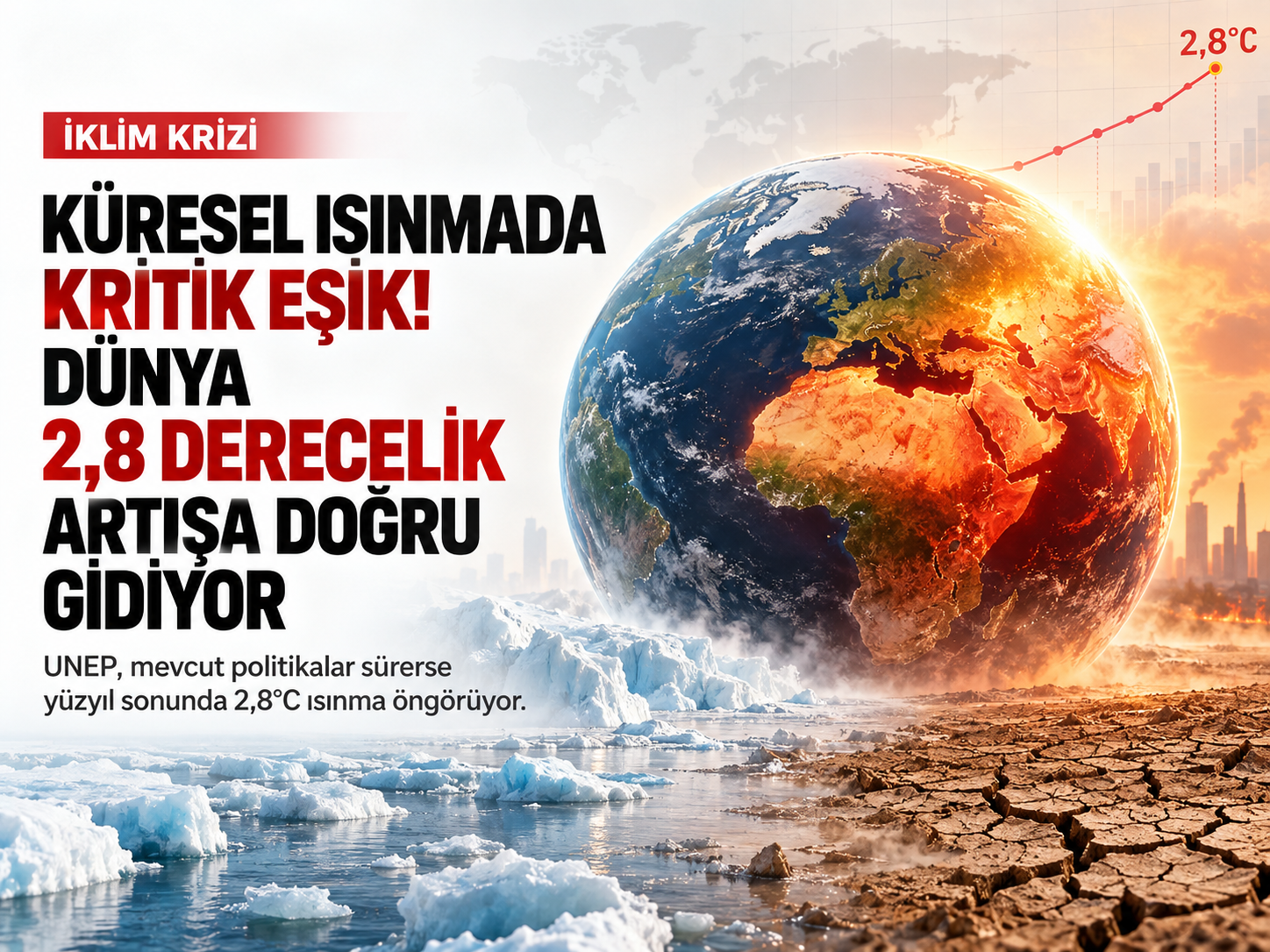 Küresel ısınmada kritik eşik! Dünya 2,8 derecelik artışa doğru gidiyor