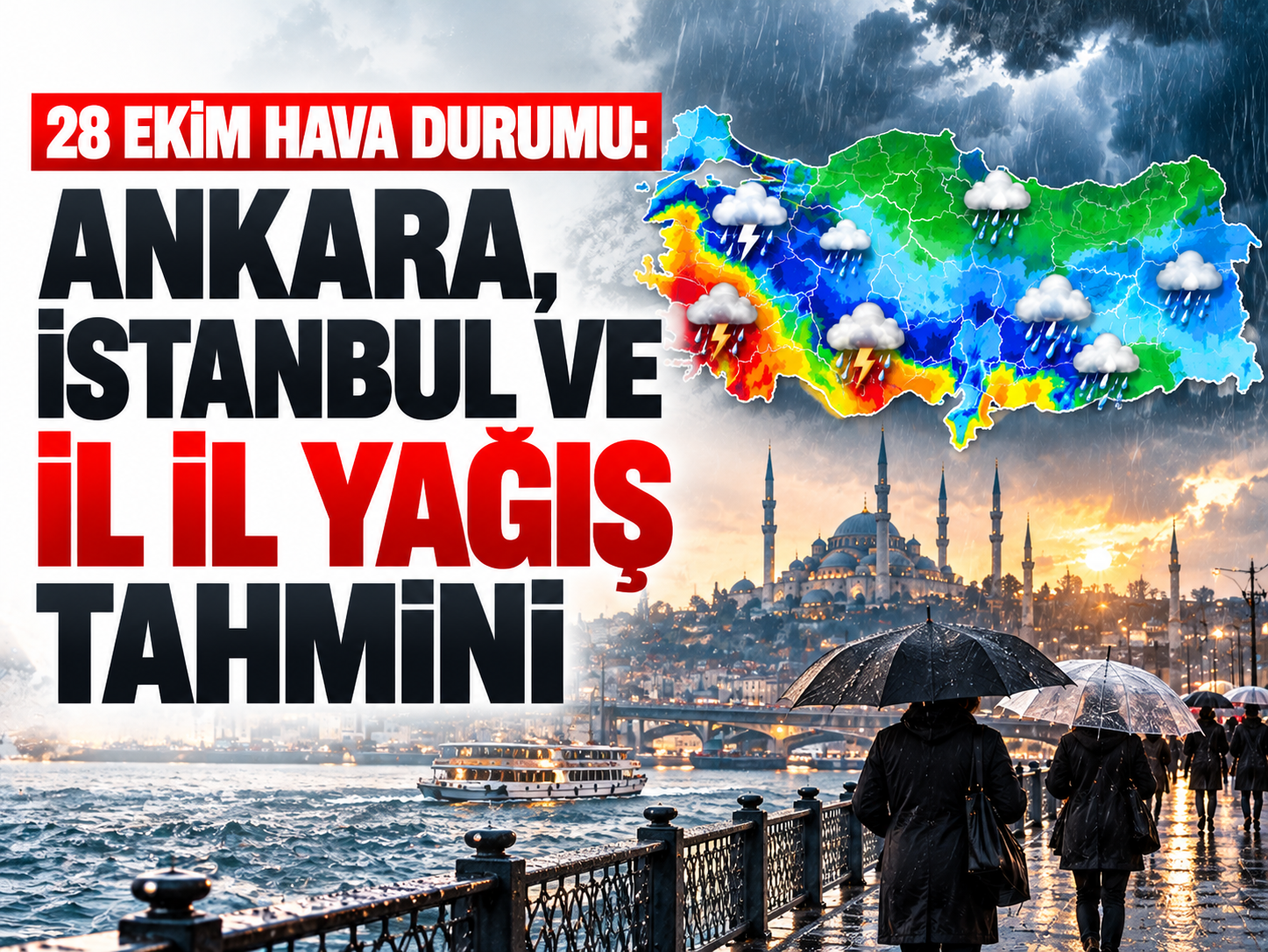 28 Ekim hava durumu: Ankara, İstanbul ve il il yağış tahmini