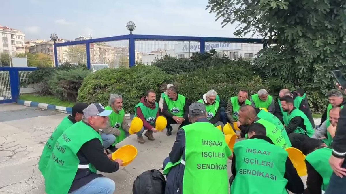 Silivri'de 70 inşaat işçisi alacakları için eylem başlattı