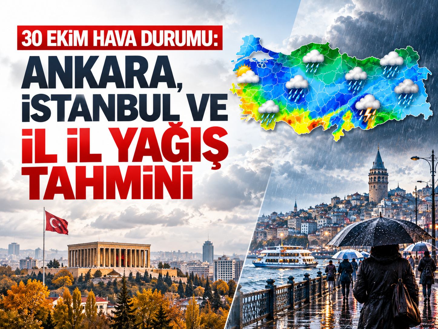 30 Ekim hava durumu: Ankara, İstanbul ve il il yağış tahmini