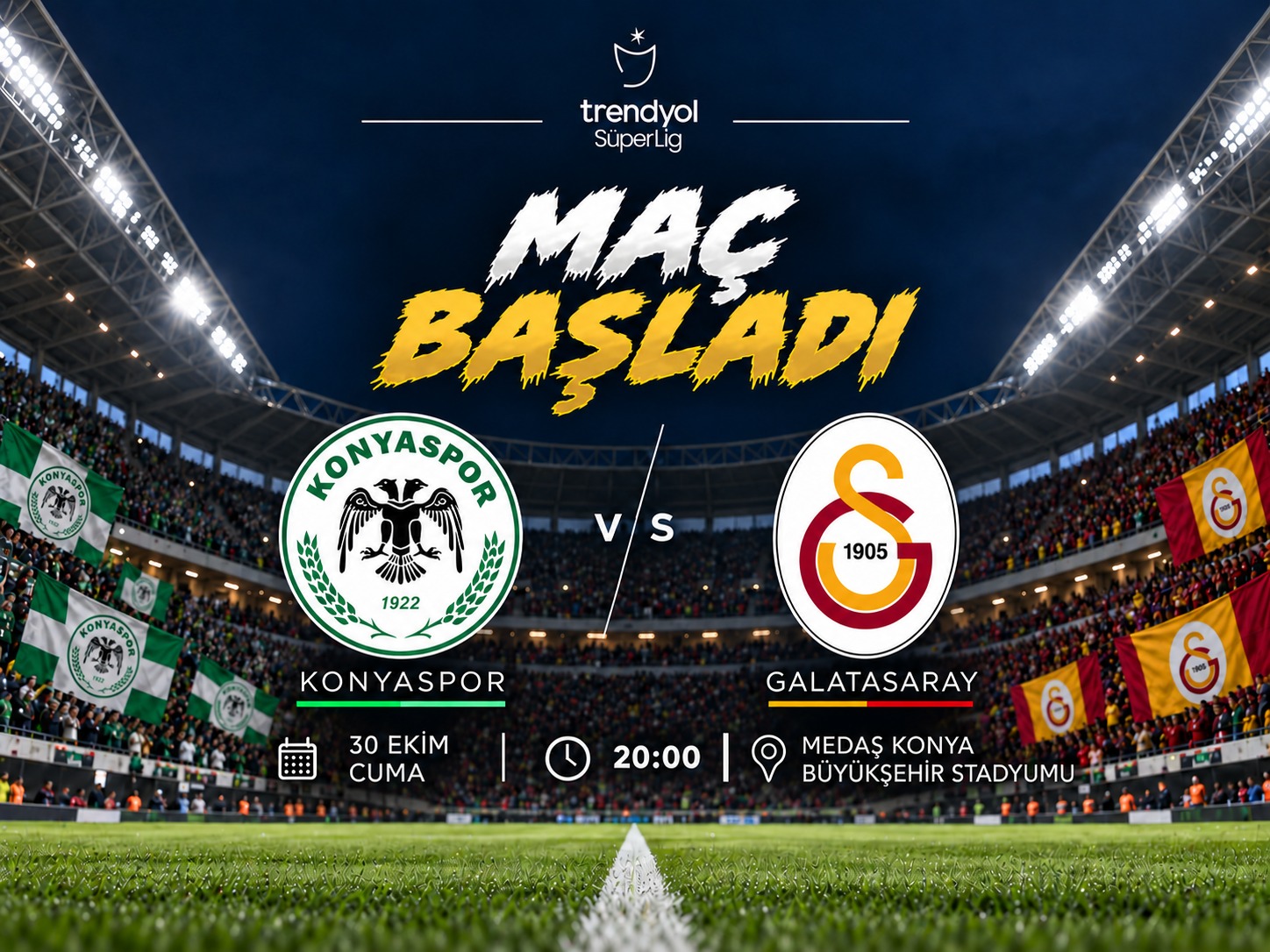 Konyaspor-Galatasaray maçı başladı!