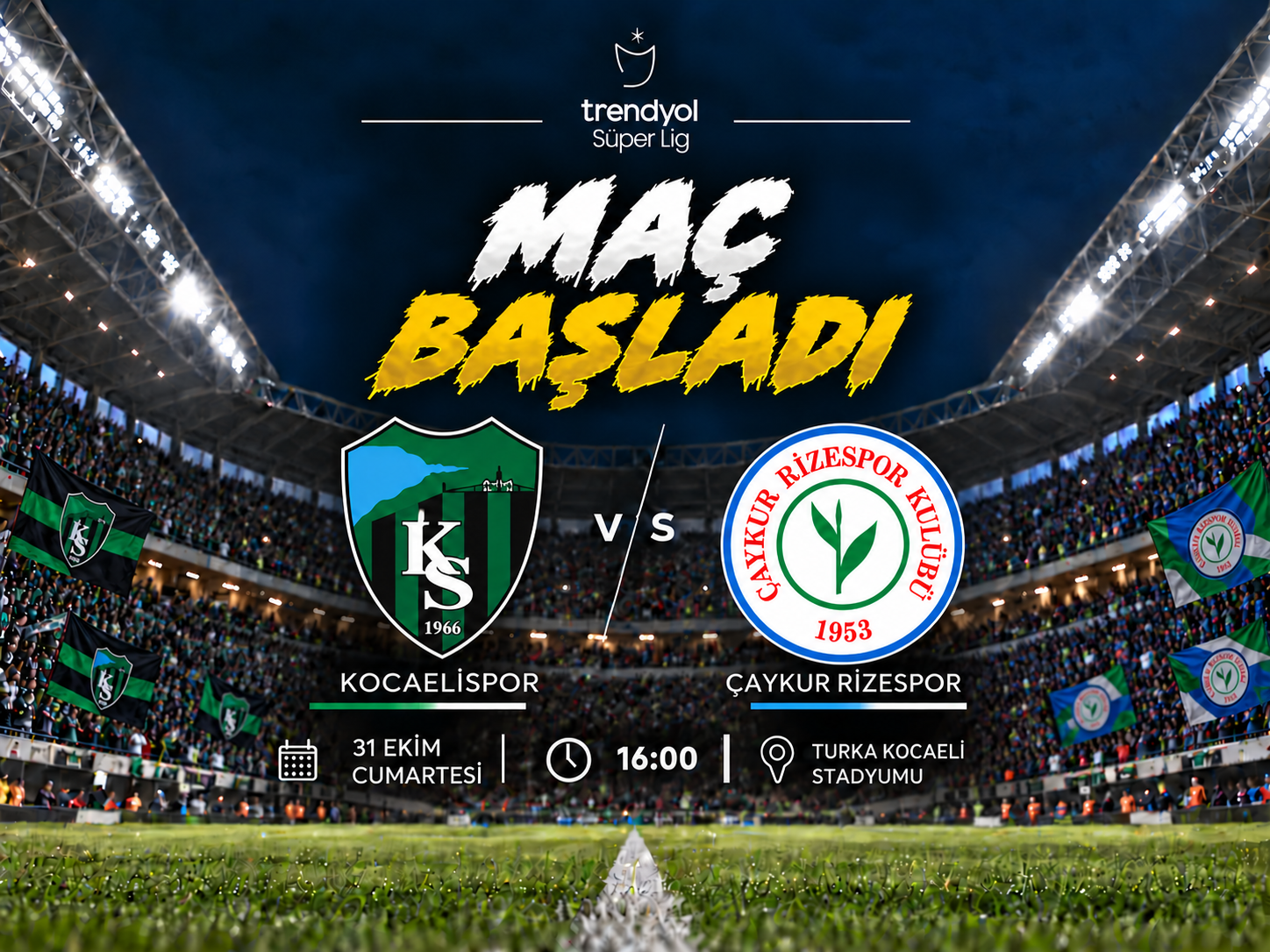 Kocaeli Stadı’nda üç puan mücadelesi başladı