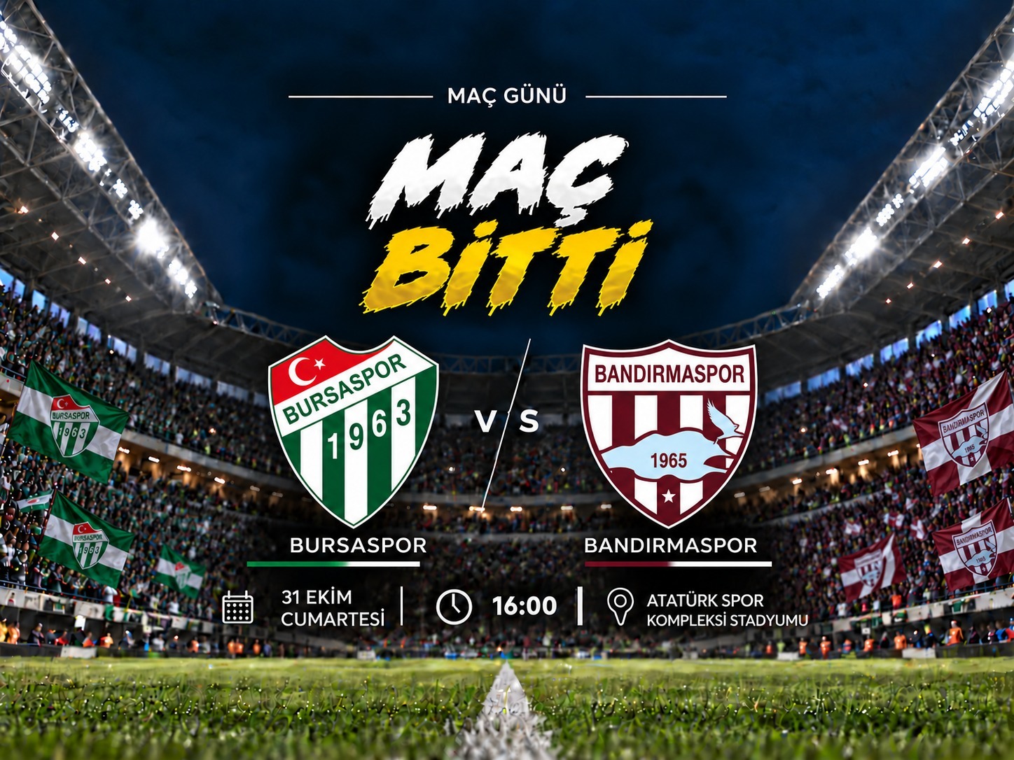 Bursaspor-Bandırmaspor maçında son düdük