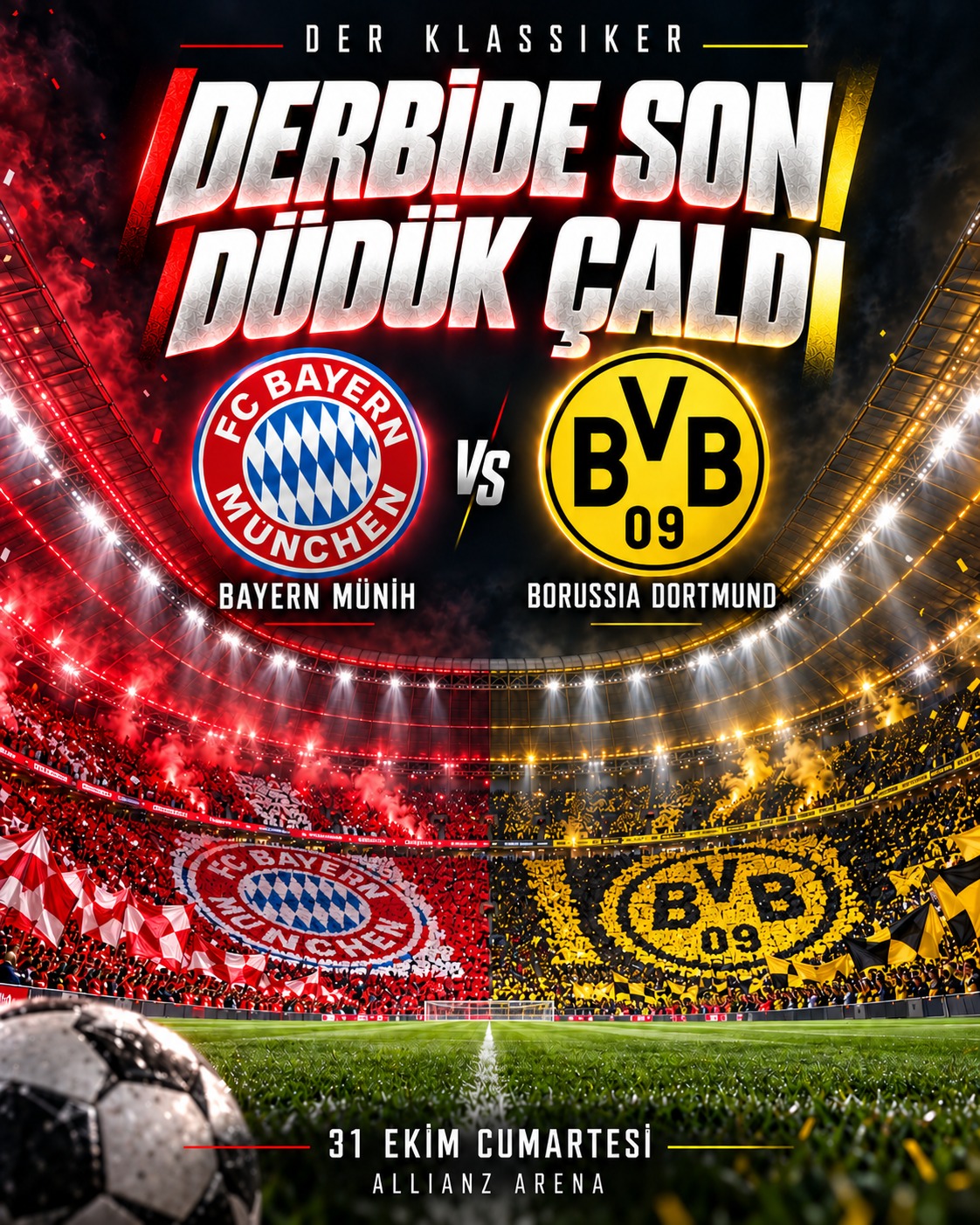 Bayern Münih-Dortmund maçında nefes kesen final!
