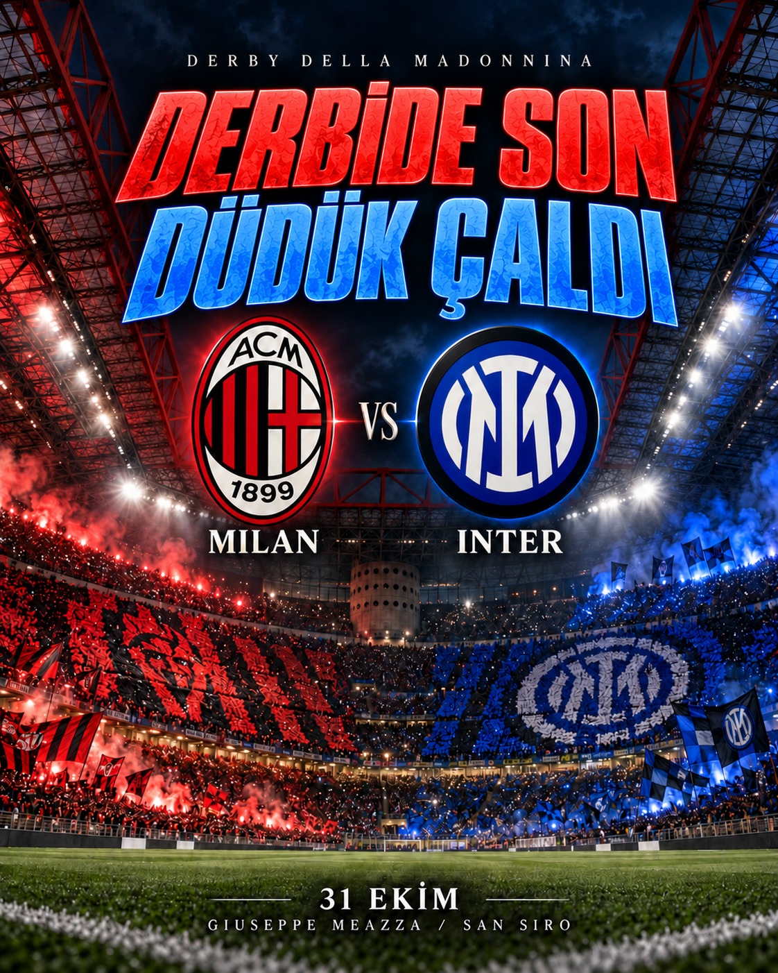 Milano derbisinde dört gollü gece!