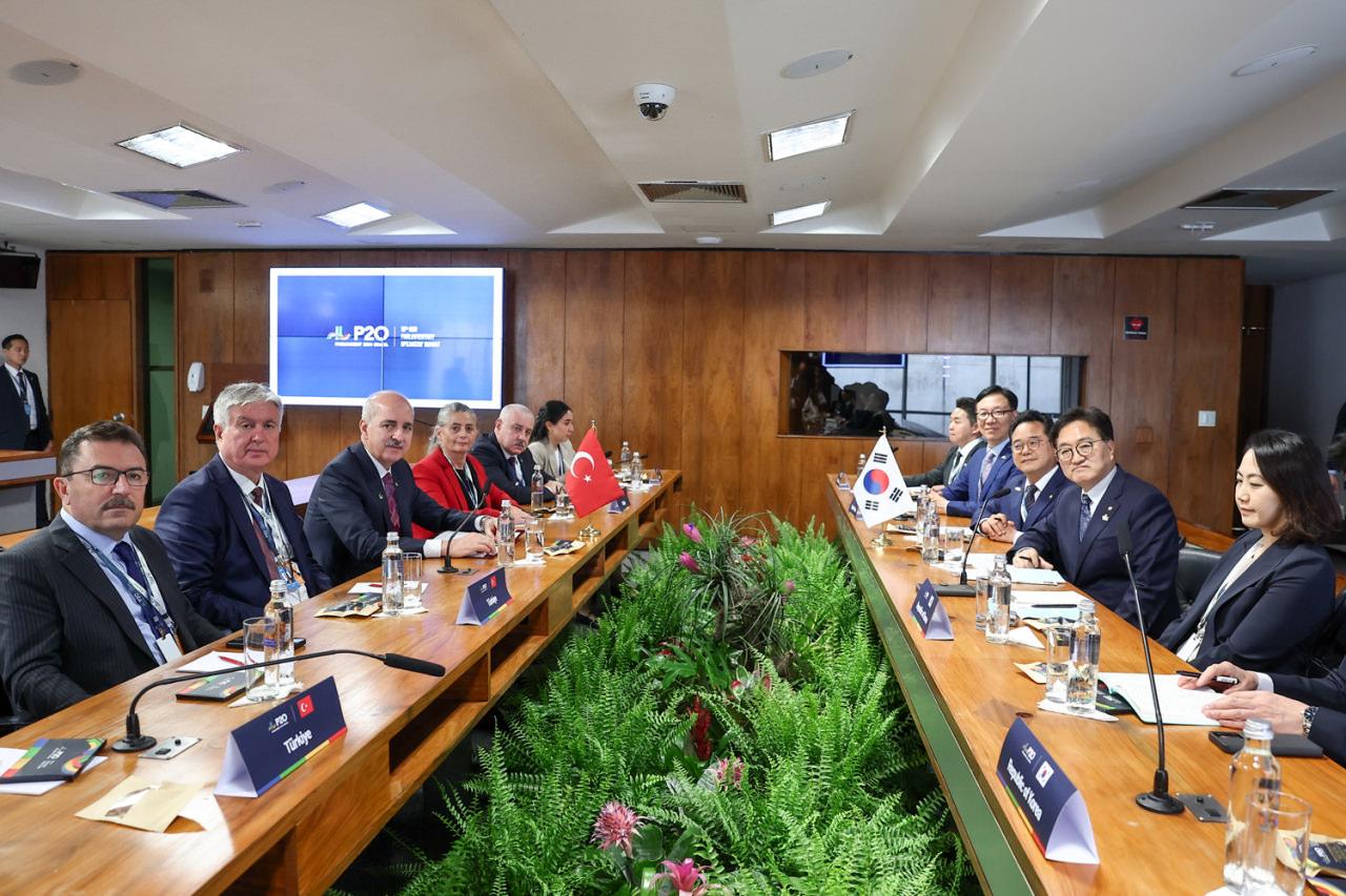 TBMM Başkanı Kurtulmuş, Güney Kore Ulusal Meclis Başkanı Woo ile görüştü